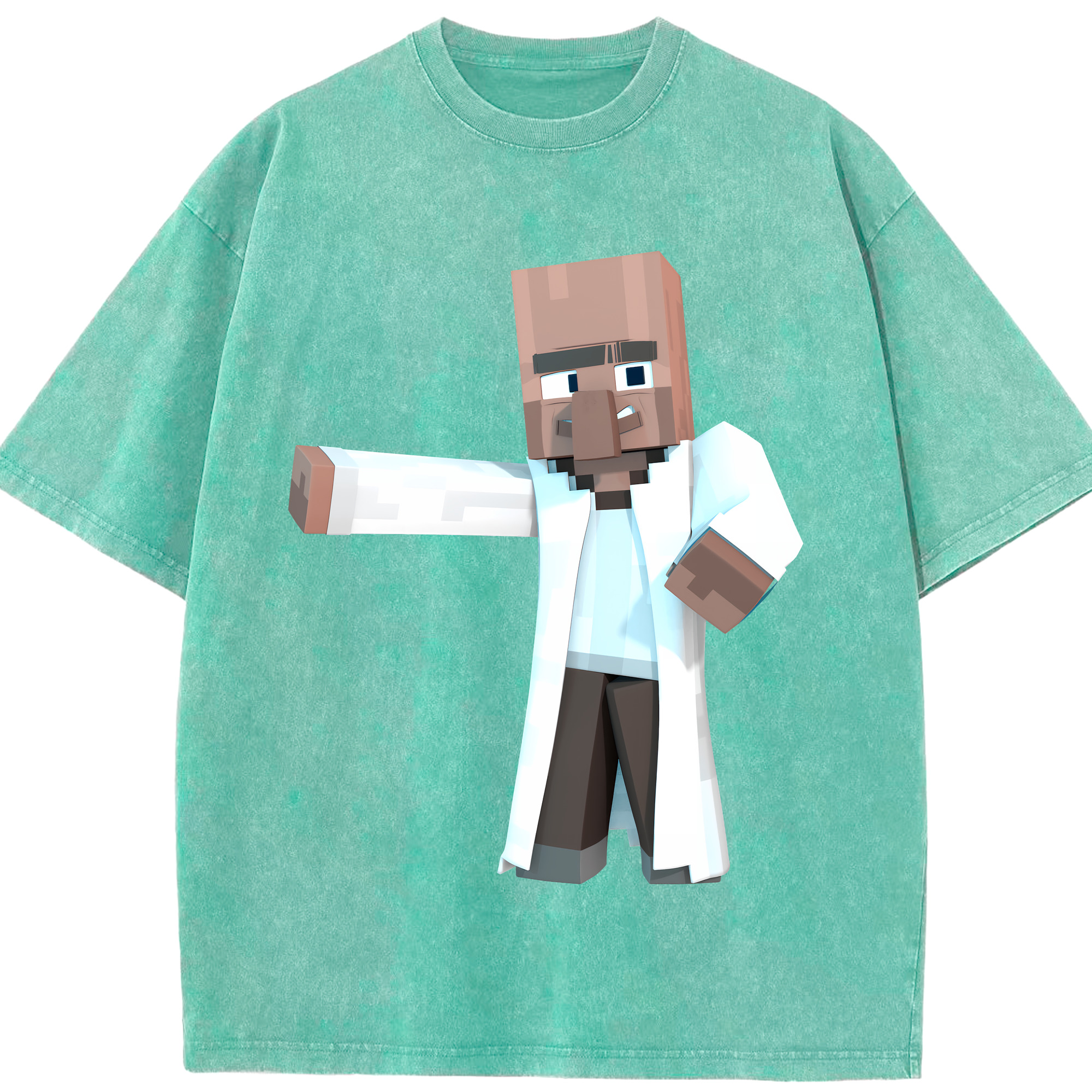 （画像用） マインクラフト ブロックの世界 Minecraft MC Block world 綿100% ヴィンテージ風 半袖Tシャツ（フロントプリント）